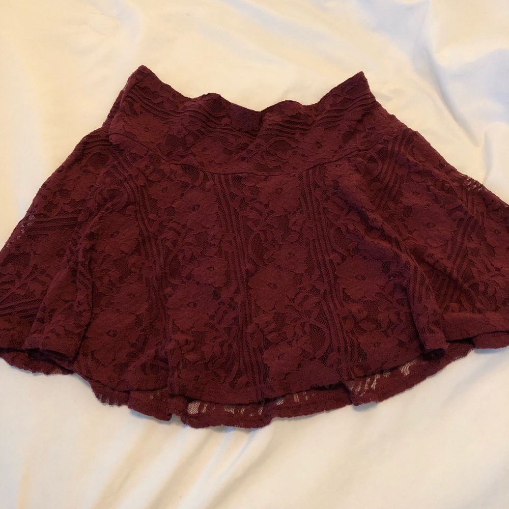 Maroon Lace Skirt